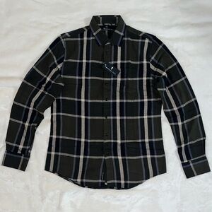 American Tall Nelson Flannel Shirt for Tall Men in Olive Plaid